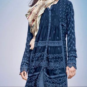 Johhny Was Navy Blue Very Detailed Dress